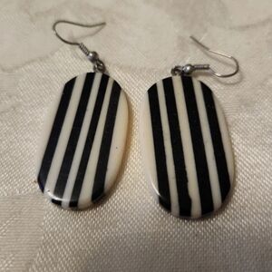 Black & White Stripe Earrings